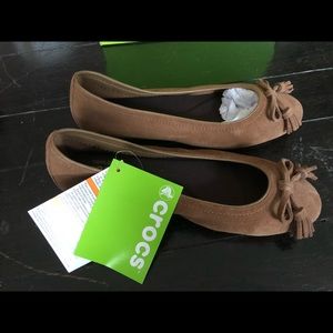 Crocs Lina Hazelnut Suede flats